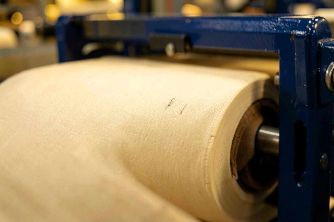 AI fabric inspection highlighting a visible textile defect
